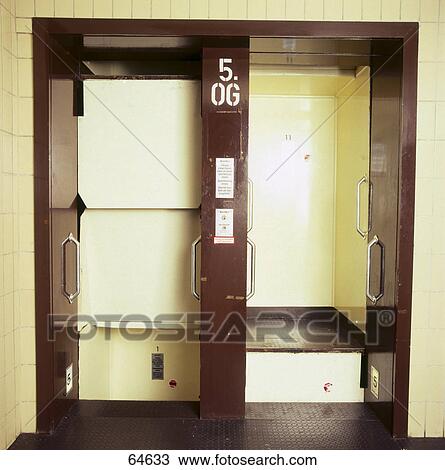 Stock Image - Opened doors of elevators . Fotosearch