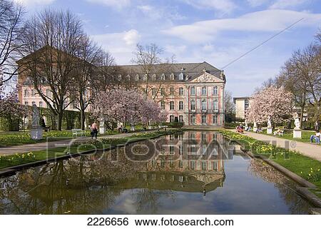 Palace reflected in pool, Kurfuerstliches Palais, Trier, Germany View Large Photo Image Stock Photograph - Palace reflected in pool, Kurfuerstliches Palais, Trier, Germany . Fotosearch