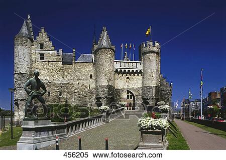 Stock Photography - Path leading to entrance of castle, Belgium . Fotosearch
