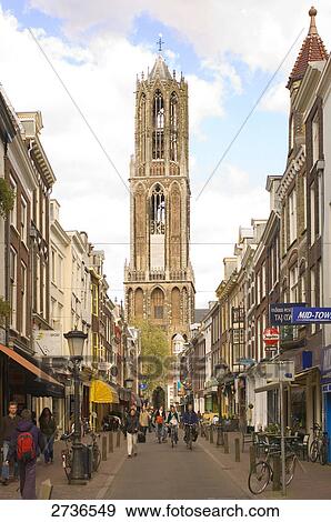 Stock Photo - People on street, Utrecht, Netherlands . Fotosearch