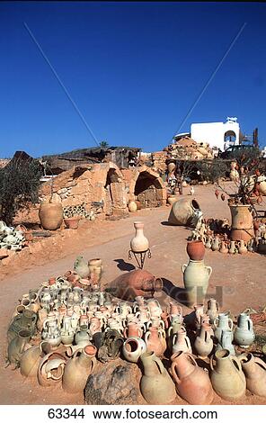 Pottery in village under clear blue sky, Guellala, Djerba, Tunisia View Large Photo Image Picture - Pottery in village under clear blue sky, Guellala, Djerba, Tunisia . Fotosearch