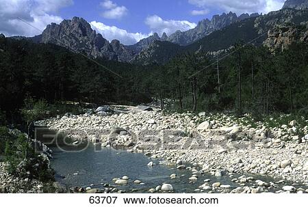 River flowing through landscape, Sari-Solenzara, France View Large Photo Image Stock Photo - River flowing through landscape, Sari-Solenzara, France . Fotosearch