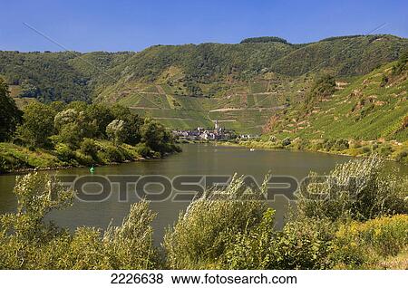 River passing through hilly landscape, Moselle River, Bremm, Rhineland-Palatinate, Germany View Large Photo Image Stock Photo - River passing through hilly landscape, Moselle River, Bremm, Rhineland-Palatinate, Germany . Fotosearch