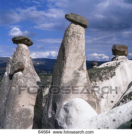 Rock formation on arid landscape, Turkey  View Large Photo Image Picture - Rock formation on arid landscape, Turkey . Fotosearch