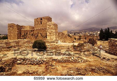 Ruins of castle on landscape, Byblos, Mount Lebanon Governorate, Lebanon View Large Photo Image Stock Photo - Ruins of castle on landscape, Byblos, Mount Lebanon Governorate, Lebanon . Fotosearch
