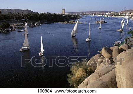 Sailboats in river, Aswan, Egypt View Large Photo Image Picture - Sailboats in river, Aswan, Egypt . Fotosearch