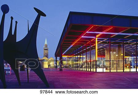 Sculpture in front of museum, Neue Nationalgalerie, Potsdamer Platz, Berlin, Germany View Large Photo Image Picture - Sculpture in front of museum, Neue Nationalgalerie, Potsdamer Platz, Berlin, Germany . Fotosearch