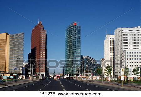 Skyscrapers in city, Potsdamer Platz, Berlin, Germany View Large Photo Image Stock Photo - Skyscrapers in city, Potsdamer Platz, Berlin, Germany . Fotosearch