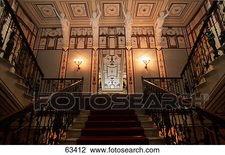 Stairs inside mansion, Sissi Mansion, Ionian Islands, Corfu, Greece View Large Photo Image Stock Image - Stairs inside mansion, Sissi Mansion, Ionian Islands, Corfu, Greece . Fotosearch