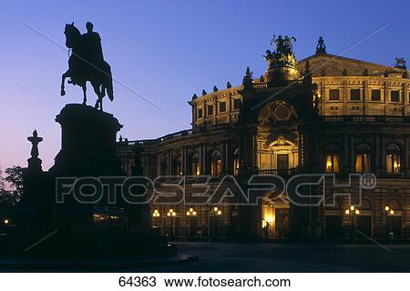 Statue in front of opera house, Dresden, Saxony, Germany View Large Photo Image Stock Image - Statue in front of opera house, Dresden, Saxony, Germany . Fotosearch