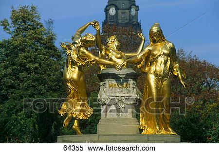 Statue in park, Mozart Fountain, Dresden, Saxony, Germany View Large Photo Image Stock Photography - Statue in park, Mozart Fountain, Dresden, Saxony, Germany . Fotosearch