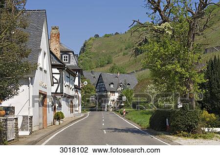 Streetscape in Rissbach, Traben-Trarbach, Rhineland-Palatinate, Germany View Large Photo Image Stock Image - Streetscape in Rissbach, Traben-Trarbach, Rhineland-Palatinate, Germany . Fotosearch