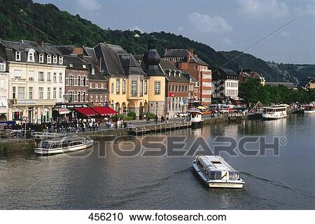 Tour boats in river, Belgium View Large Photo Image Stock Image - Tour boats in river, Belgium . Fotosearch