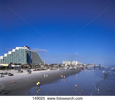 Tourists at beach, Daytona Beach, Florida, USA View Large Photo Image Stock Photography - Tourists at beach, Daytona Beach, Florida, USA . Fotosearch