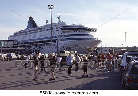 Tourists at dock, Travemuende, Germany View Large Photo Image Stock Photo - Tourists at dock, Travemuende, Germany . Fotosearch