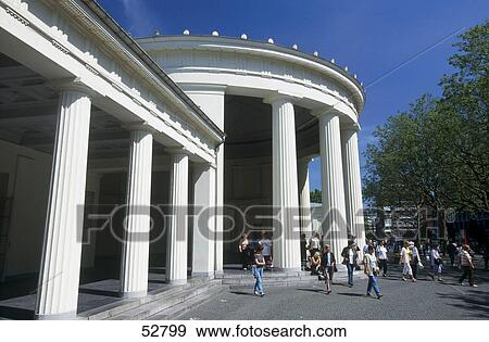 Tourists coming outside from building, Elisenbrunnen, Aachen, North Rhine Westphalia, Germany View Large Photo Image Stock Photo - Tourists coming outside from building, Elisenbrunnen, Aachen, North Rhine Westphalia, Germany . Fotosearch