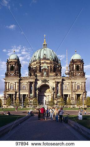 Tourists in front of cathedral, Berliner Dome, Berlin, Germany View Large Photo Image Picture - Tourists in front of cathedral, Berliner Dome, Berlin, Germany . Fotosearch