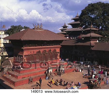 Tourists in temple compound, Kathmandu, Nepal View Large Photo Image Stock Image - Tourists in temple compound, Kathmandu, Nepal . Fotosearch