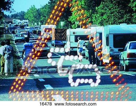 Traffic jam on road View Large Photo Image Stock Photo - Traffic jam on road . Fotosearch