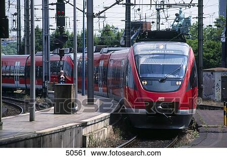 Train on track, Germany View Large Photo Image Stock Image - Train on track, Germany . Fotosearch