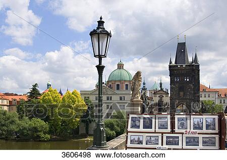 Stock Photo - Vief from Charles Bridge to the Old Town, Prague, Czech Republic . Fotosearch