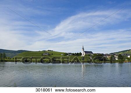 View over Moselle river to Minheim, Germany View Large Photo Image Stock Image - View over Moselle river to Minheim, Germany . Fotosearch