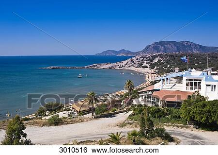 View to the Paradise Beach, Cos, Greece View Large Photo Image Stock Photograph - View to the Paradise Beach, Cos, Greece . Fotosearch