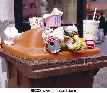 Waste junk food in garbage can View Large Photo Image Stock Image - Waste junk food in garbage can . Fotosearch