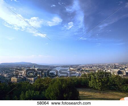 Picture - Aerial view of a city, Budapest, Hungary . Fotosearch