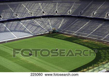Stock Image - Aerial view of football stadium, Allianz Arena, Munich, Bavaria, Germany . Fotosearch