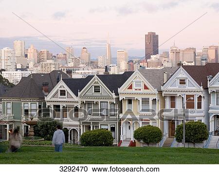 Stock Image - Alamo Square, San Francisco, California, USA . Fotosearch