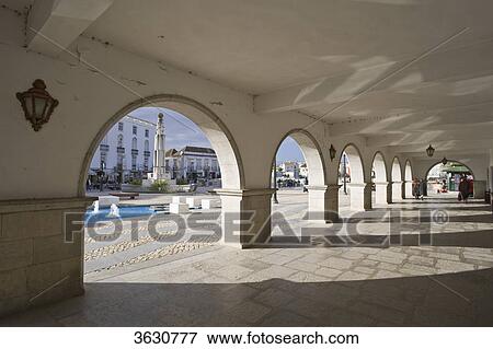 Arcade at the Praca da Republica, Tavira, Algarve, Portugal View Large Photo Image Stock Photo - Arcade at the Praca da Republica, Tavira, Algarve, Portugal . Fotosearch