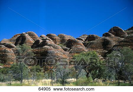 Stock Photography - Beehive-shaped towers made up of sandstones, Bungle Bungle Range, Purnululu National Park, Kimberley, Western Australia, Australia . Fotosearch