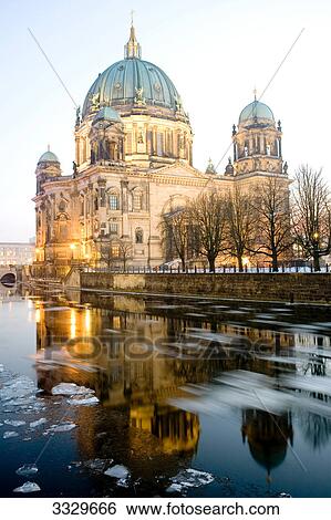 Stock Photograph - Berlin Cathedral in winter, Berlin, Germany . Fotosearch
