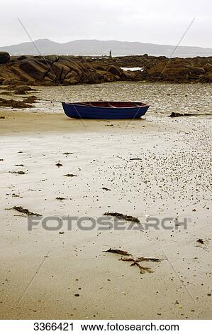 Boat on a beach, Arranmore Island, Ireland  View Large Photo Image Stock Image - Boat on a beach, Arranmore Island, Ireland . Fotosearch