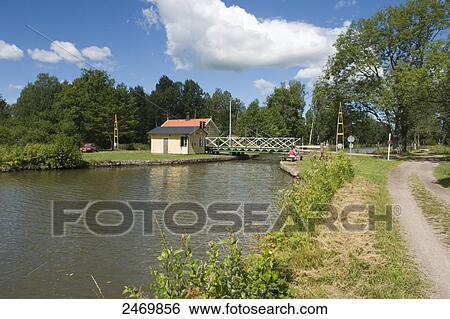 Bridge across canal, Gota Canal, Sweden View Large Photo Image Stock Photograph - Bridge across canal, Gota Canal, Sweden . Fotosearch
