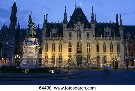 Building lit up at night, The Provinciaal Hof, Bruges, West Flanders, Belgium View Large Photo Image Stock Photo - Building lit up at night, The Provinciaal Hof, Bruges, West Flanders, Belgium . Fotosearch