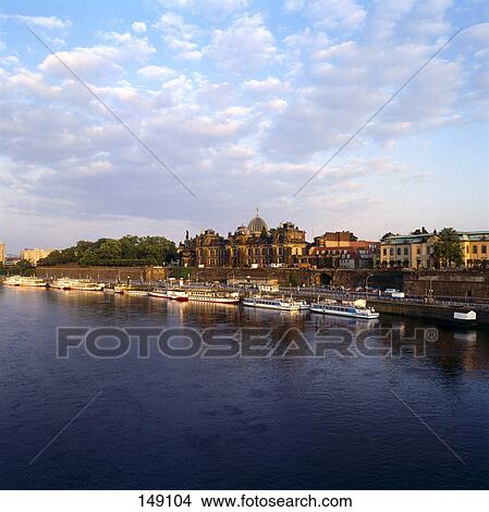 Buildings at waterfront, Bruhl's Terrace, Elbe River, Dresden, Saxony, Germany View Large Photo Image Picture - Buildings at waterfront, Bruhl's Terrace, Elbe River, Dresden, Saxony, Germany . Fotosearch