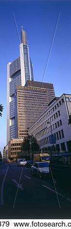 Stock Photo - Buildings in city, Commerzbank AG, Frankfurt, Hesse, Germany . Fotosearch