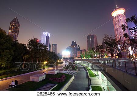 Stock Photograph - Buildings in city, Puxi, Shanghai, China . Fotosearch