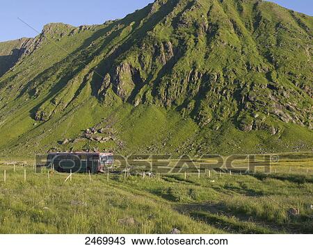 Bus passing through landscape, Norway View Large Photo Image Stock Image - Bus passing through landscape, Norway . Fotosearch