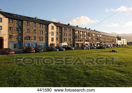 Stock Image - Cars parked in front of hotel, Carlton Atlantic Coast Hotel, County Mayo, Republic of Ireland . Fotosearch