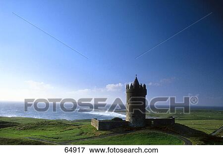 Stock Photo - Castle on coast, Dunguaire Castle, Kinvarra, County Galway, Republic Of Ireland . Fotosearch