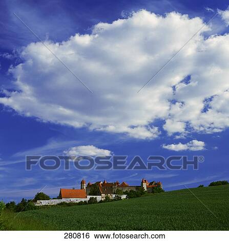 Castle on landscape, Castle Harburg, Germany View Large Photo Image Stock Photograph - Castle on landscape, Castle Harburg, Germany . Fotosearch