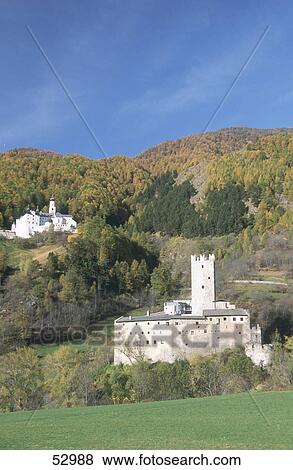 Stock Photo - Castles on landscape, Fuerstenburg, Burgeis, Vinschgau, Tyrol, Italy . Fotosearch