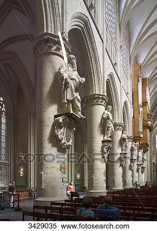 Cathedral St. Michael and St. Gudula, Brussels, Belgium, Europe View Large Photo Image Stock Photography - Cathedral St. Michael and St. Gudula, Brussels, Belgium, Europe . Fotosearch