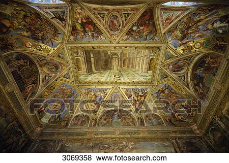 Ceiling of Sala di Costantino, Rome, Italy, low angle view View Large Photo Image Stock Photo - Ceiling of Sala di Costantino, Rome, Italy, low angle view . Fotosearch