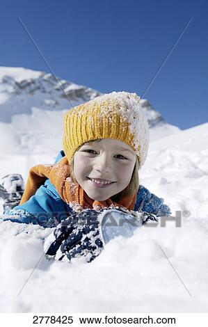 child playing in snow View Large Photo Image Stock Photography - child playing in snow . Fotosearch