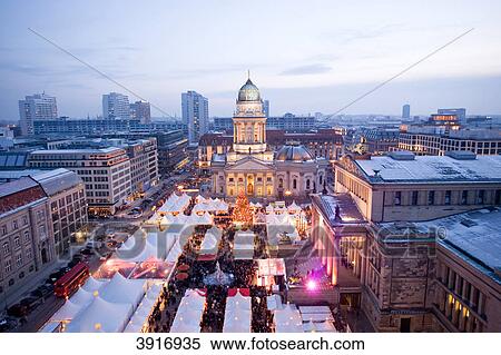 Stock Photography - Christmas market, Gendarmenmarkt, Berlin, Germany, Europe . Fotosearch