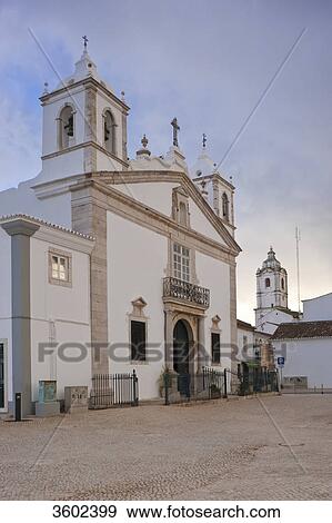 Stock Photo - Church Igreja Santa Maria, Lagos, Algarve, Portugal . Fotosearch